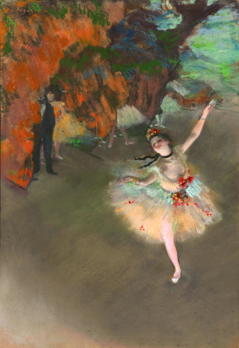 定価販売エドガー・ドガ ARTAGRAPH EDITION『踊りの花形』（エトワール、又は舞台の踊り子）複製画　額縁付き絵画 額寸:81×62㎝ 人物画